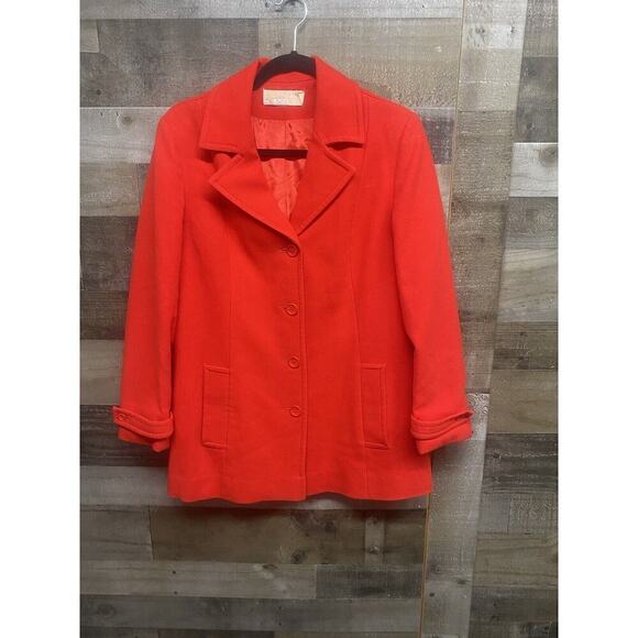 Pendleton Jackets & Blazers - Vintage Pendleton Womens Pea Coat Virgin Wool Size‎ S/M Red Buttons Lined Nice!!